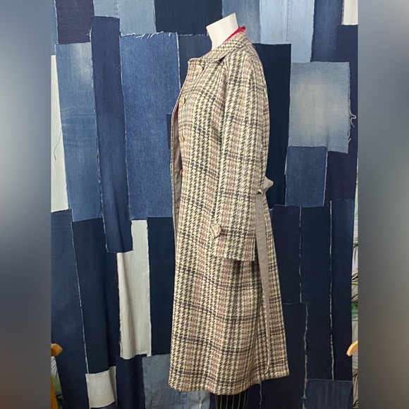 Vintage Reversible Earth Tones Plaid w/Waist Tie Coat Size M - Picture 2 of 7